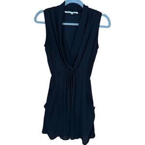 CLEARANCE Collective Concepts Women's Black Sleeveless Deep-Vneck Dress Sz XS